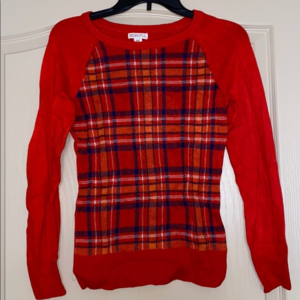 Red Plaid Sweater